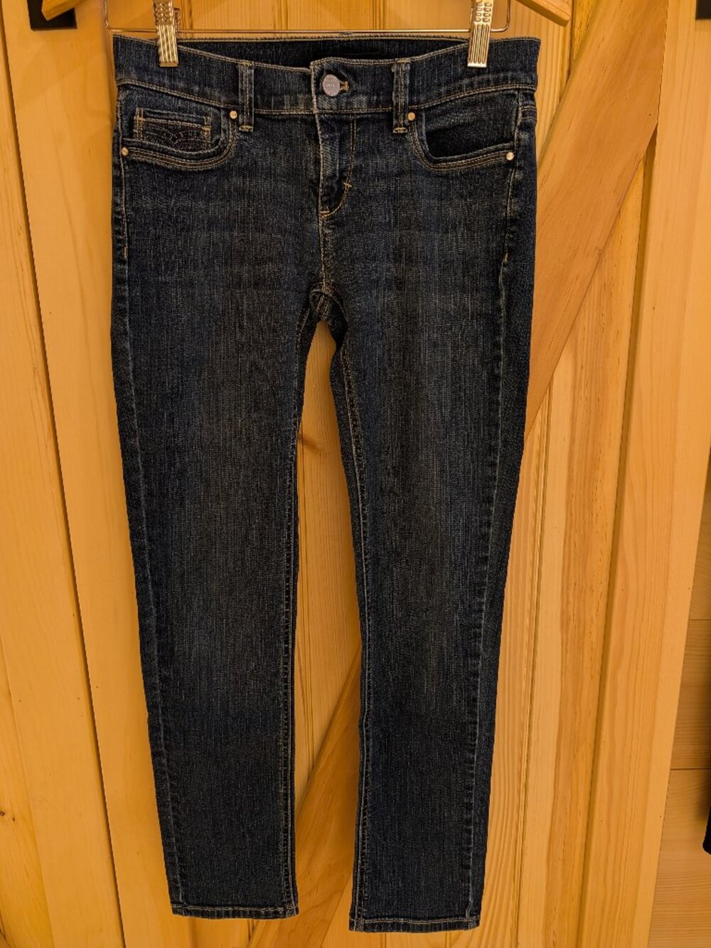 White House Black Market Noir Slim Leg Embellished Jeans Size 0S